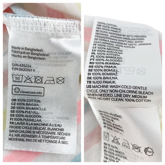 H&M KIDS Organic Cotton Multi-Stripe Flutter Sleeve Dress Size 1 1/2 -2Y - Picture 15 of 16